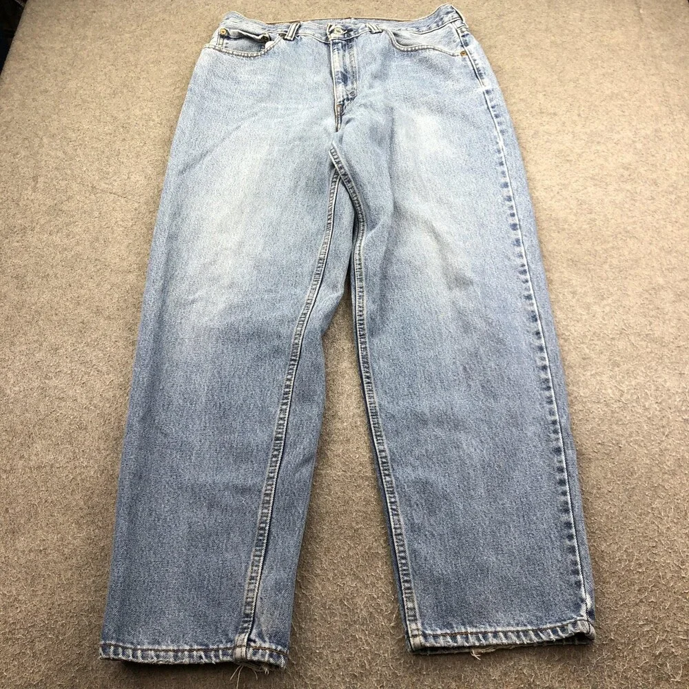 Levis 560 Jeans Mens 33x32 Blue Light Wash Relaxed Straight Denim Distressed